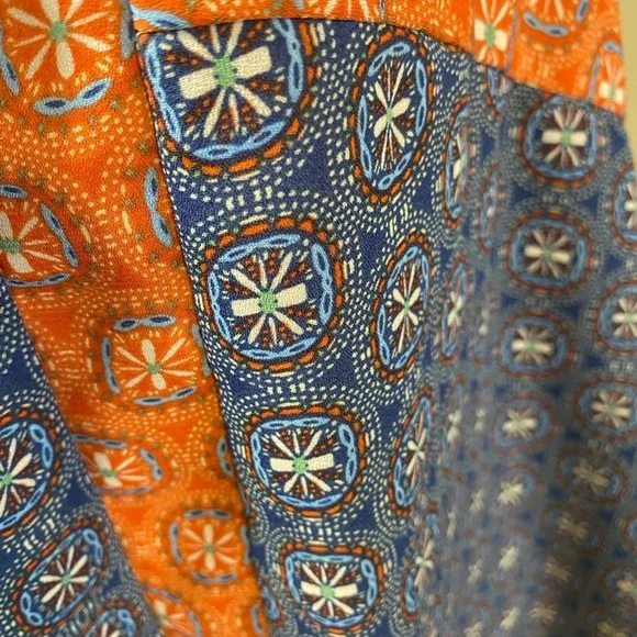 Floral Flowy Romantic Patchwork Sleeveless Day to Night Navy Orange Medium - Picture 5 of 9